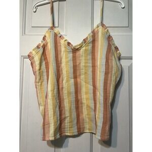 Ana sweetheart, neck, tank top, orange, yellow, Genna Stripe Misses XXL NWT